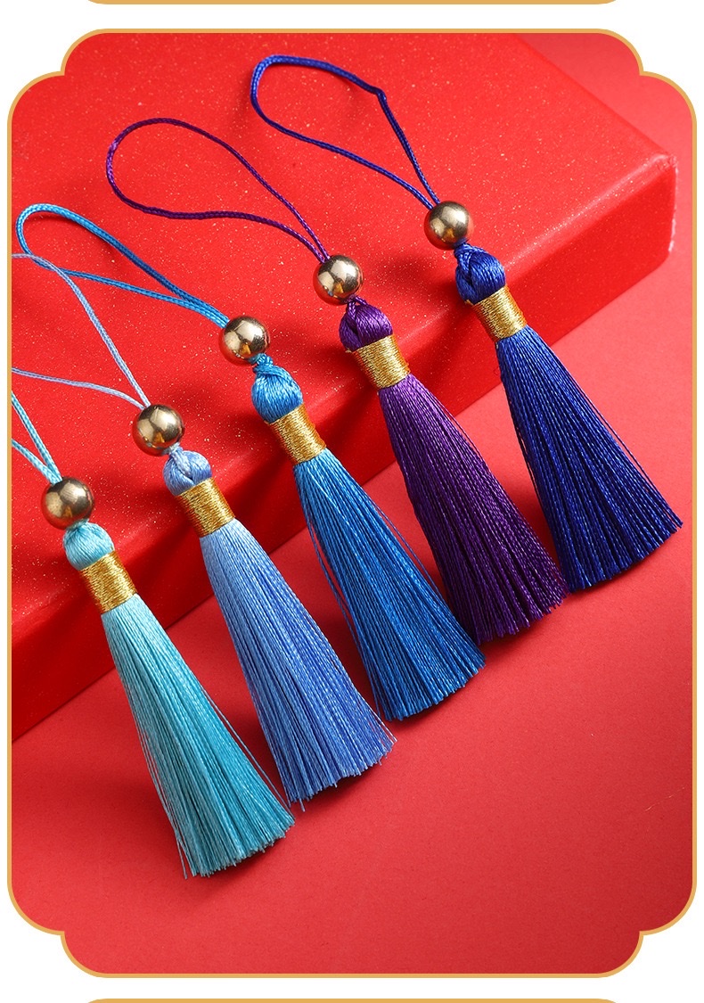 Tassel small pendant, 5 cm, beaded, ancient-style retro bookmark, tassel decoration, pendant accessory, hanging pendant detail image 8