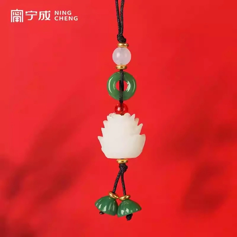 Bodhi lotus pendant, mobile phone pendant, comb, souvenir, key chain, couple, creative student, gift, tassel detail image 2
