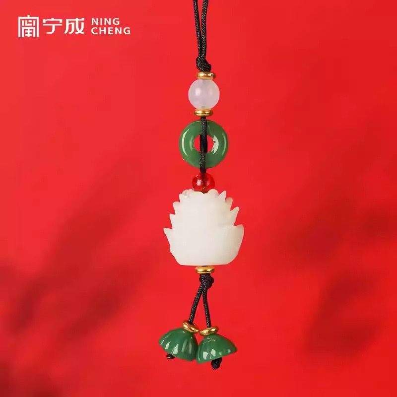 菩提莲花吊坠手机挂件梳子纪念品钥匙扣情侣创意学生党礼物流苏 