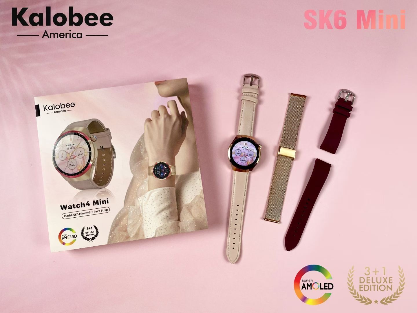 SK6 mini 高品质 女款智能手表 接打电话 测心率 血氧 睡眠监测 运动监测 防水智能手表细节图
