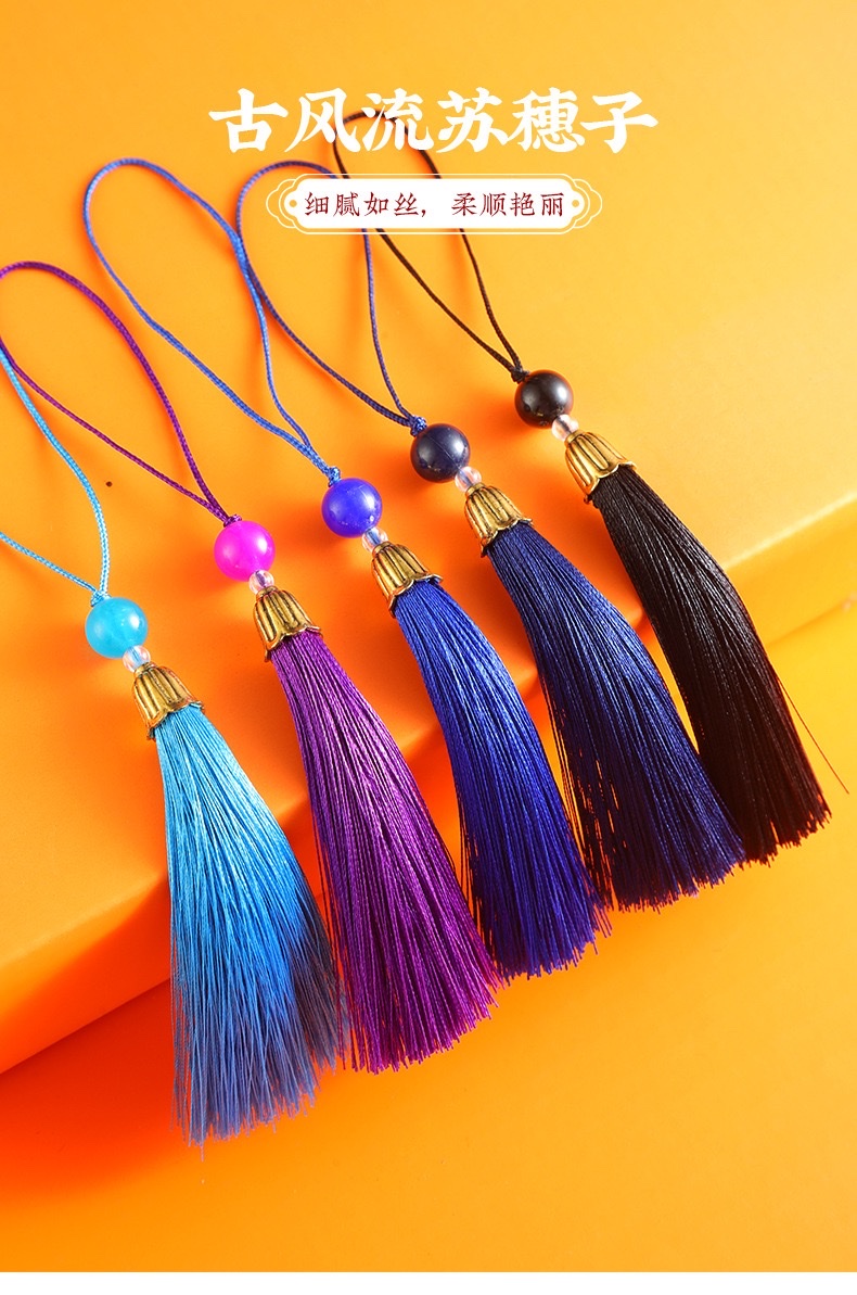 New products: Chinese knot tassel small pendant bookmark sachet, Hanfu tassel fan pendant Gift box, mobile phone pendant, sachet detail image 2