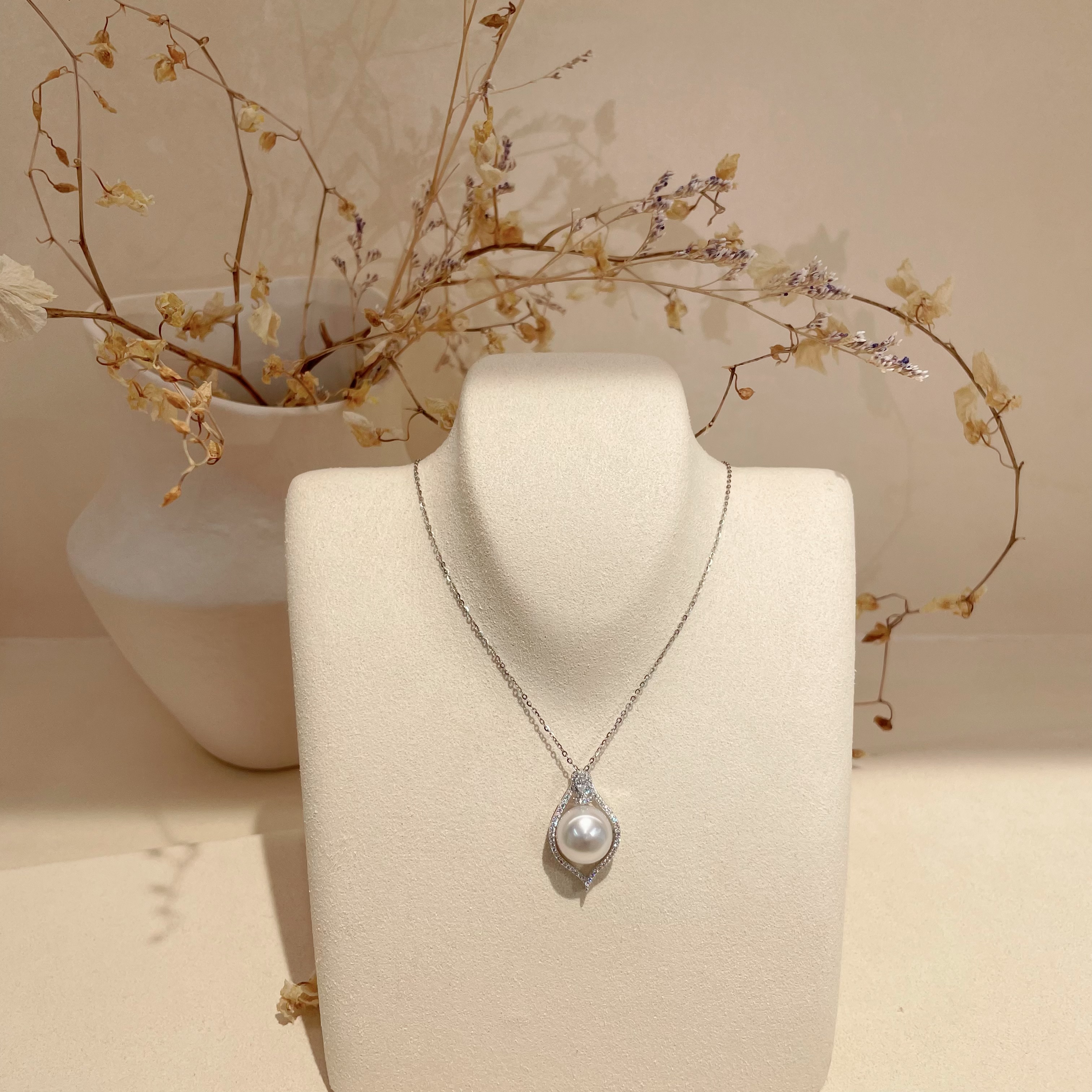 Natural Australian white pearl necklace, Mermaid's Tears pearl necklace S925 silver Festival gift for mom or girlfriend 925 silver necklace