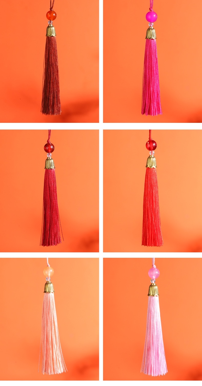 New products: Chinese knot tassel small pendant bookmark sachet, Hanfu tassel fan pendant Gift box, mobile phone pendant, sachet detail image 11