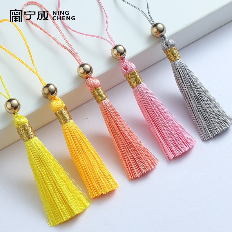 Tassel small pendant, 5 cm, beaded, ancient-style retro bookmark, tassel decoration, pendant accessory, hanging pendant Specification image