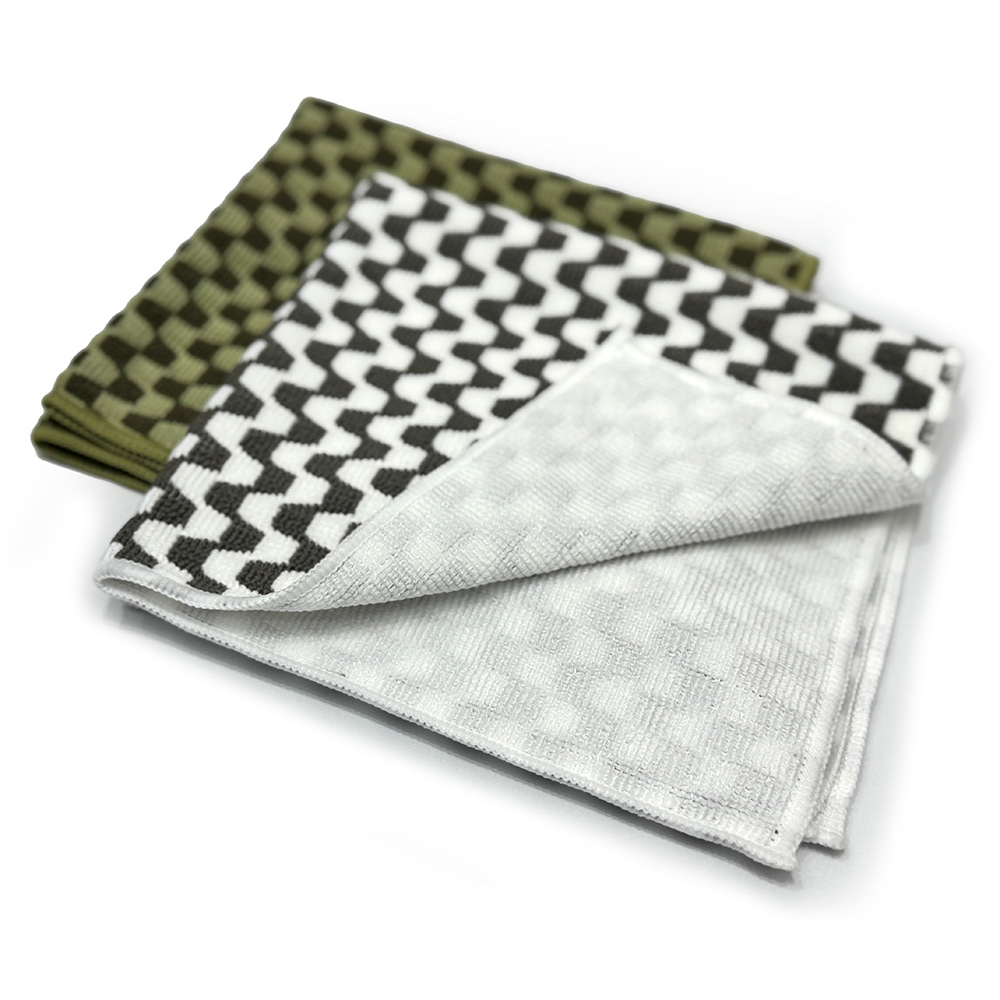 Supermarket multi-color bamboo charcoal fiber antibacterial cleaning cloth, kitchen grease remover scouring pad, thickened absorbent dishcloth for wiping tables detail image 2