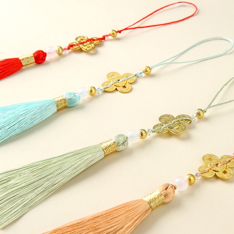 Five Emperors' coins, tassels, tassels, car hangers, sachets, bags, fans, flutes, pendants, pendants, Hanfu, bookmarks, keychains, tassels Specification image
