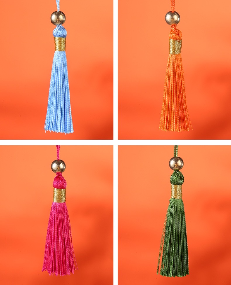 Tassel small pendant, 5 cm, beaded, ancient-style retro bookmark, tassel decoration, pendant accessory, hanging pendant detail image 15