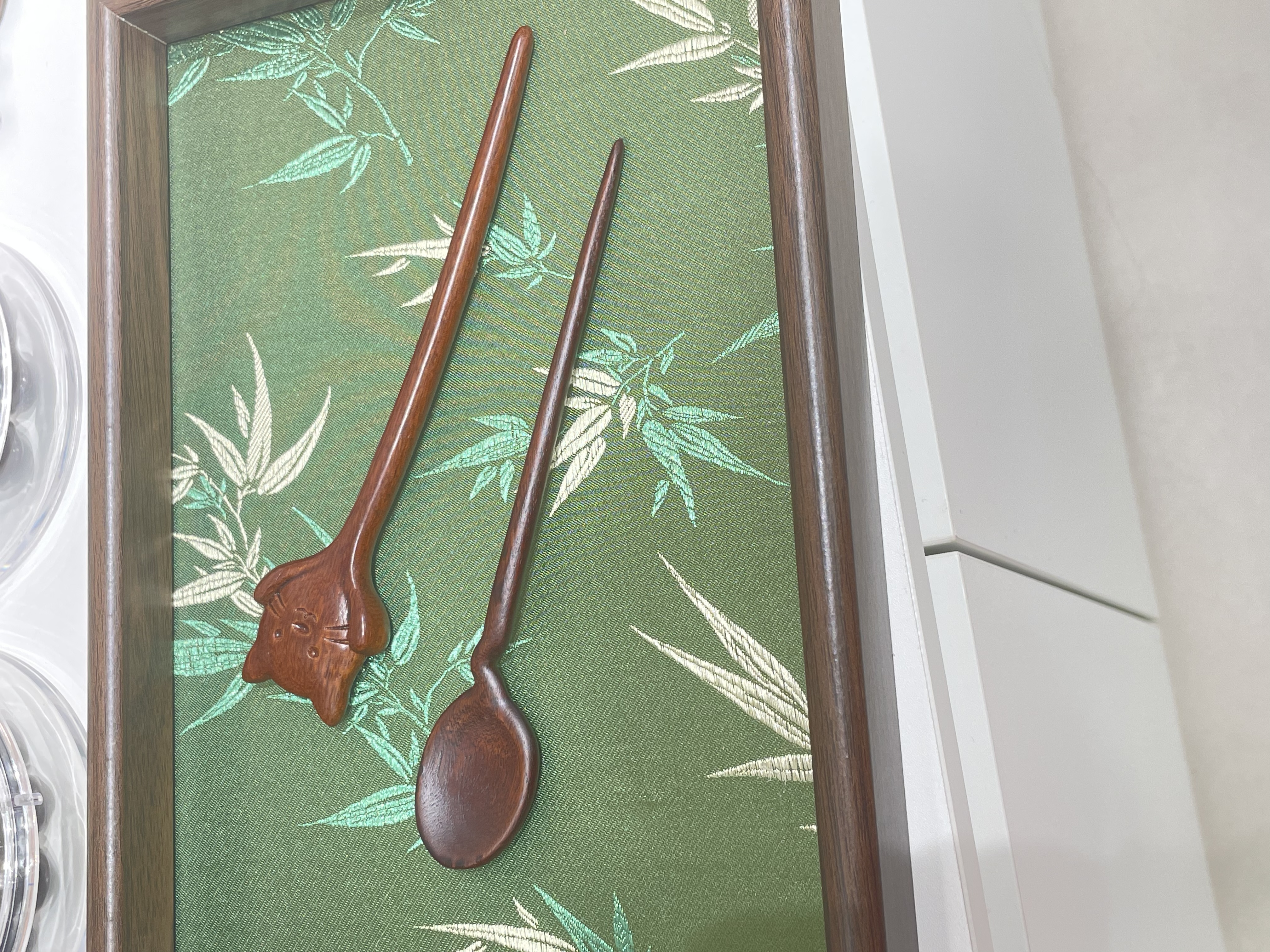 猫咪木质茶勺发簪套装 茶则茶匙发簪两用款详情图1