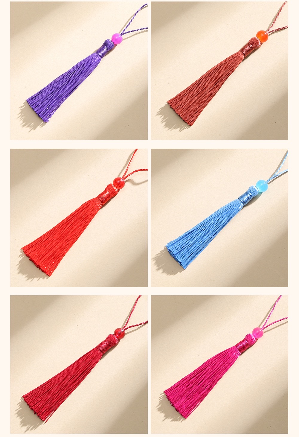 7CM tassel small tassel beaded ancient style retro bookmark tassel decoration pendant accessory pendant wholesale detail image 14