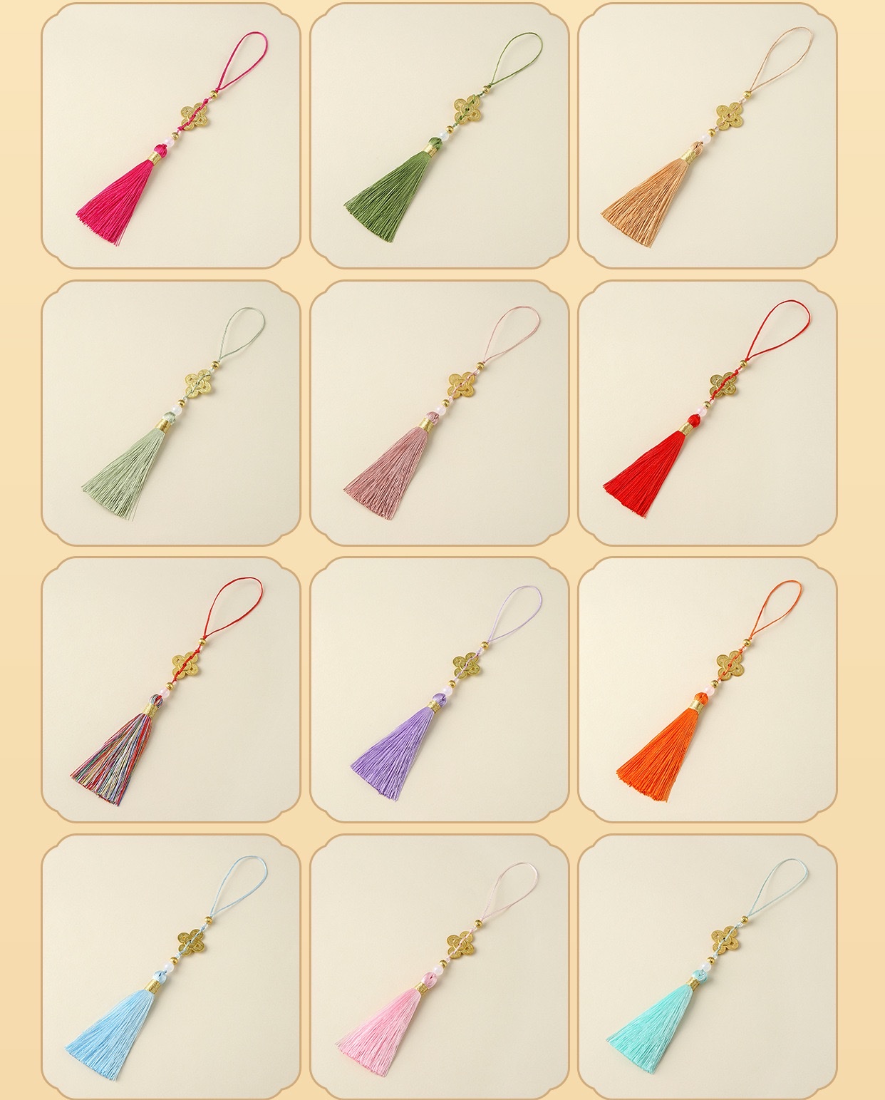 Five Emperors' coins, tassels, tassels, car hangers, sachets, bags, fans, flutes, pendants, pendants, Hanfu, bookmarks, keychains, tassels detail image 10