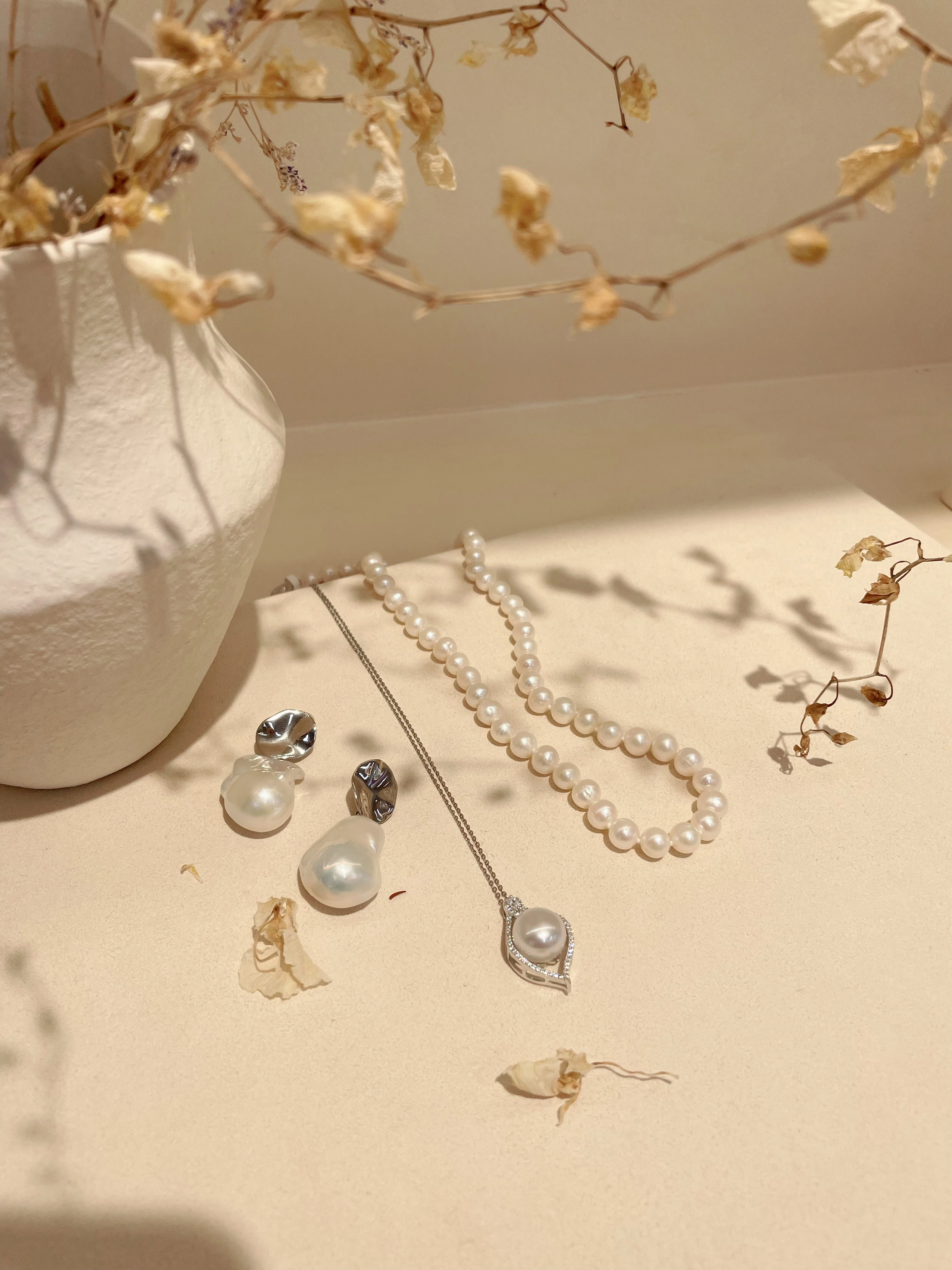 Natural Australian white pearl necklace, Mermaid's Tears pearl necklace S925 silver Festival gift for mom or girlfriend 925 silver necklace detail image 5