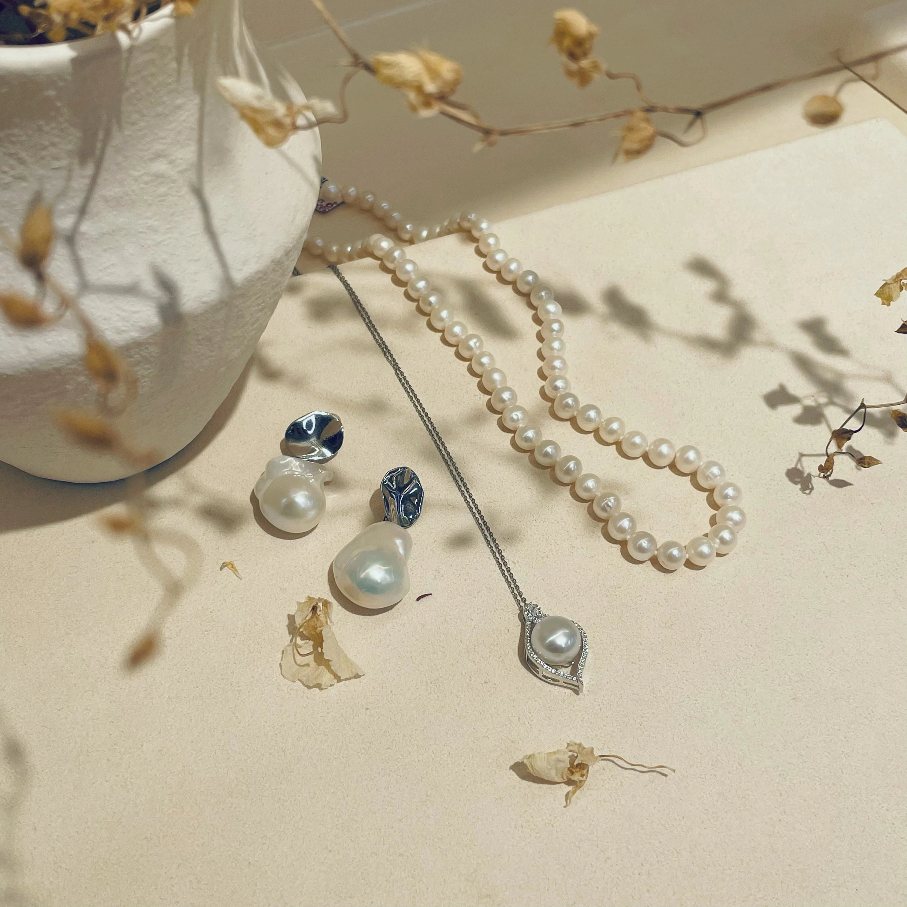 Natural Australian white pearl necklace, Mermaid's Tears pearl necklace S925 silver Festival gift for mom or girlfriend 925 silver necklace detail image 4