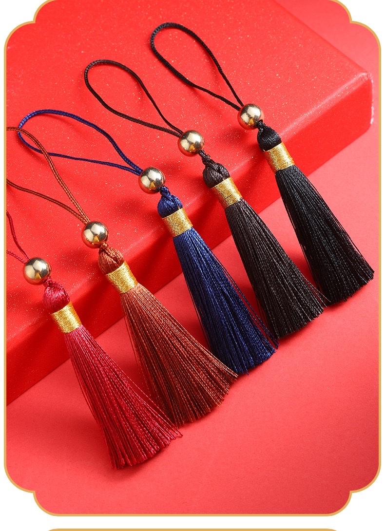 Tassel small pendant, 5 cm, beaded, ancient-style retro bookmark, tassel decoration, pendant accessory, hanging pendant detail image 9