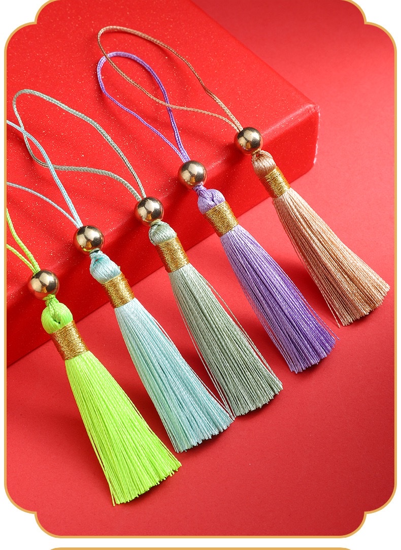 Tassel small pendant, 5 cm, beaded, ancient-style retro bookmark, tassel decoration, pendant accessory, hanging pendant detail image 10