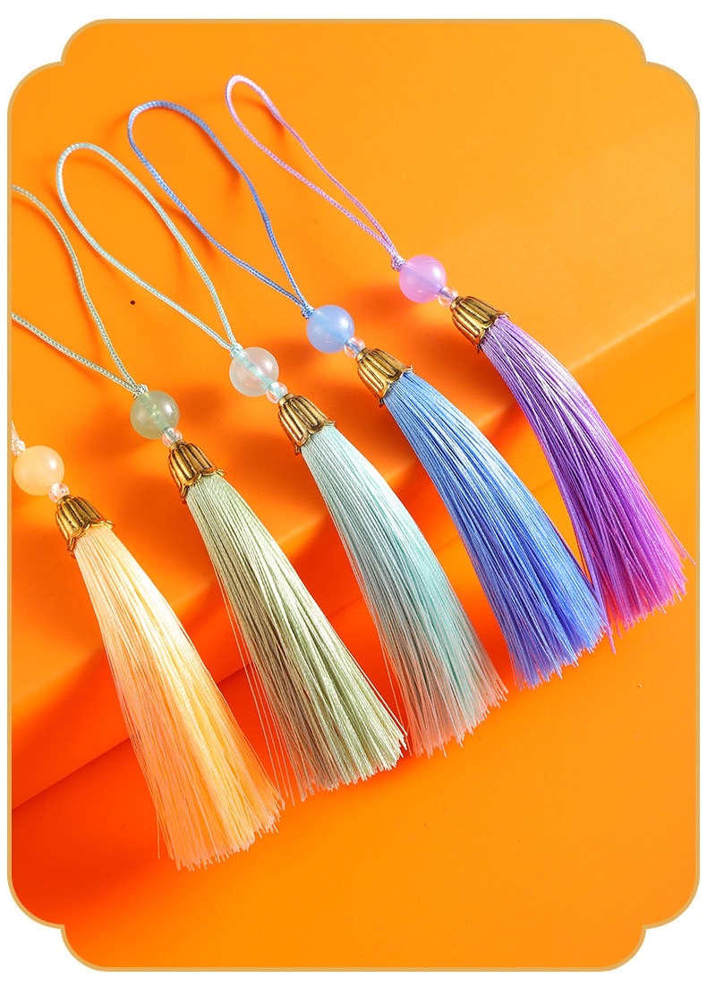 New products: Chinese knot tassel small pendant bookmark sachet, Hanfu tassel fan pendant Gift box, mobile phone pendant, sachet detail image 14