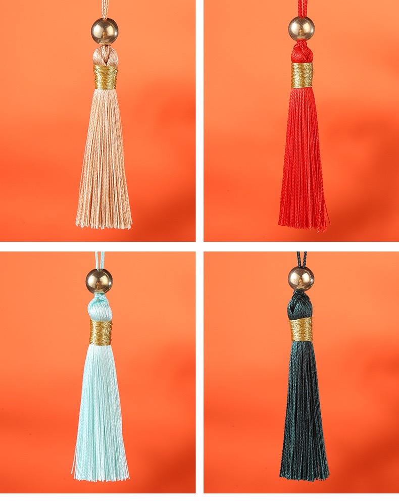 Tassel small pendant, 5 cm, beaded, ancient-style retro bookmark, tassel decoration, pendant accessory, hanging pendant detail image 13
