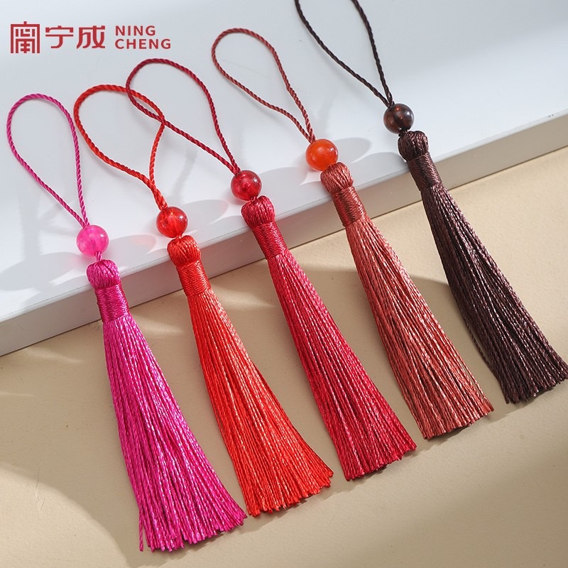 7CM tassel small tassel beaded ancient style retro bookmark tassel decoration pendant accessory pendant wholesale details Picture