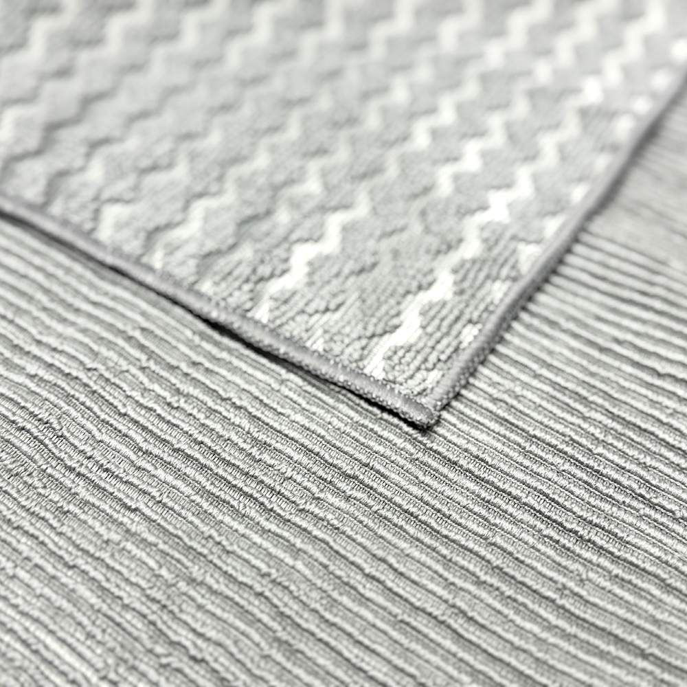 W-patterned double-sided cleaning cloth, thickened, water-absorbent and non-shedding, kitchen dishcloth, household glass cleaning wonder, glass cleaning cloth, lazy person's cleaning cloth details Picture