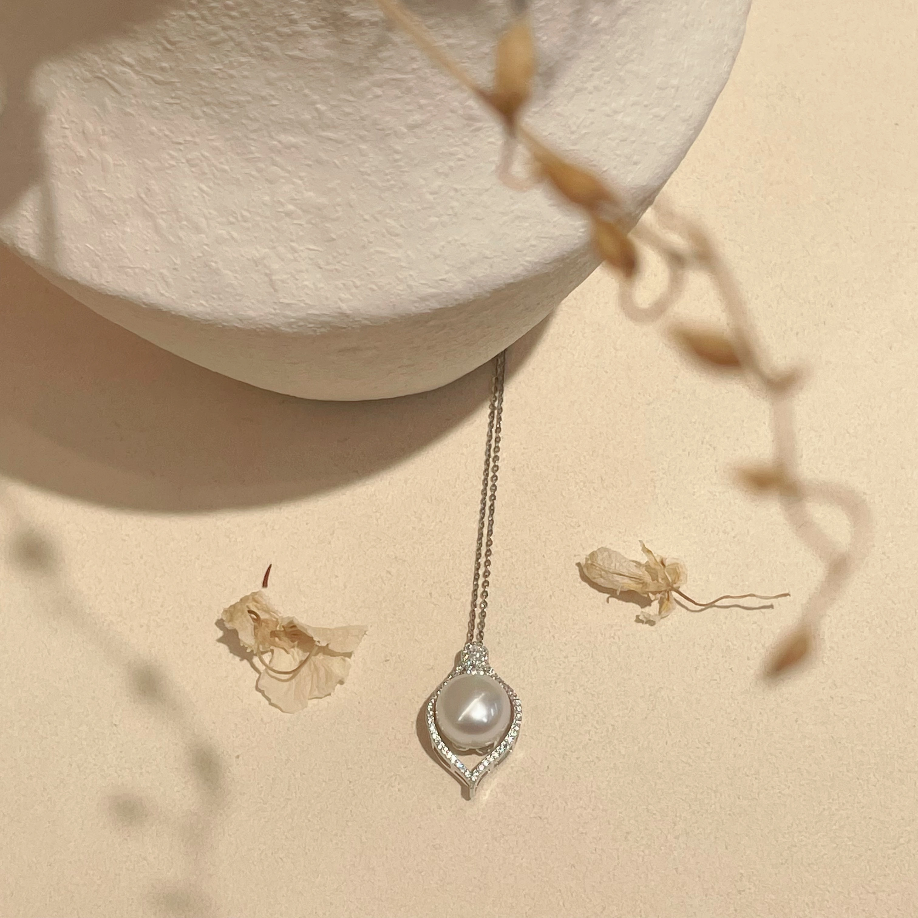 Natural Australian white pearl necklace, Mermaid's Tears pearl necklace S925 silver Festival gift for mom or girlfriend 925 silver necklace detail image 2