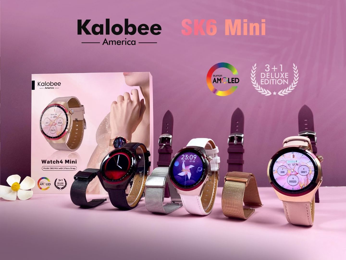 SK6 mini 高品质 女款智能手表 接打电话 测心率 血氧 睡眠监测 运动监测 防水智能手表