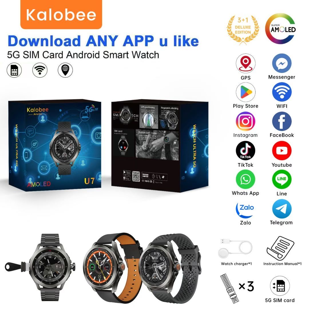 U7 high-quality SIM card-inserting men's smartwatch, capable of making and receiving calls, measuring heart rate, blood oxygen, sleep monitoring, and sports monitoring, waterproof smartwatch