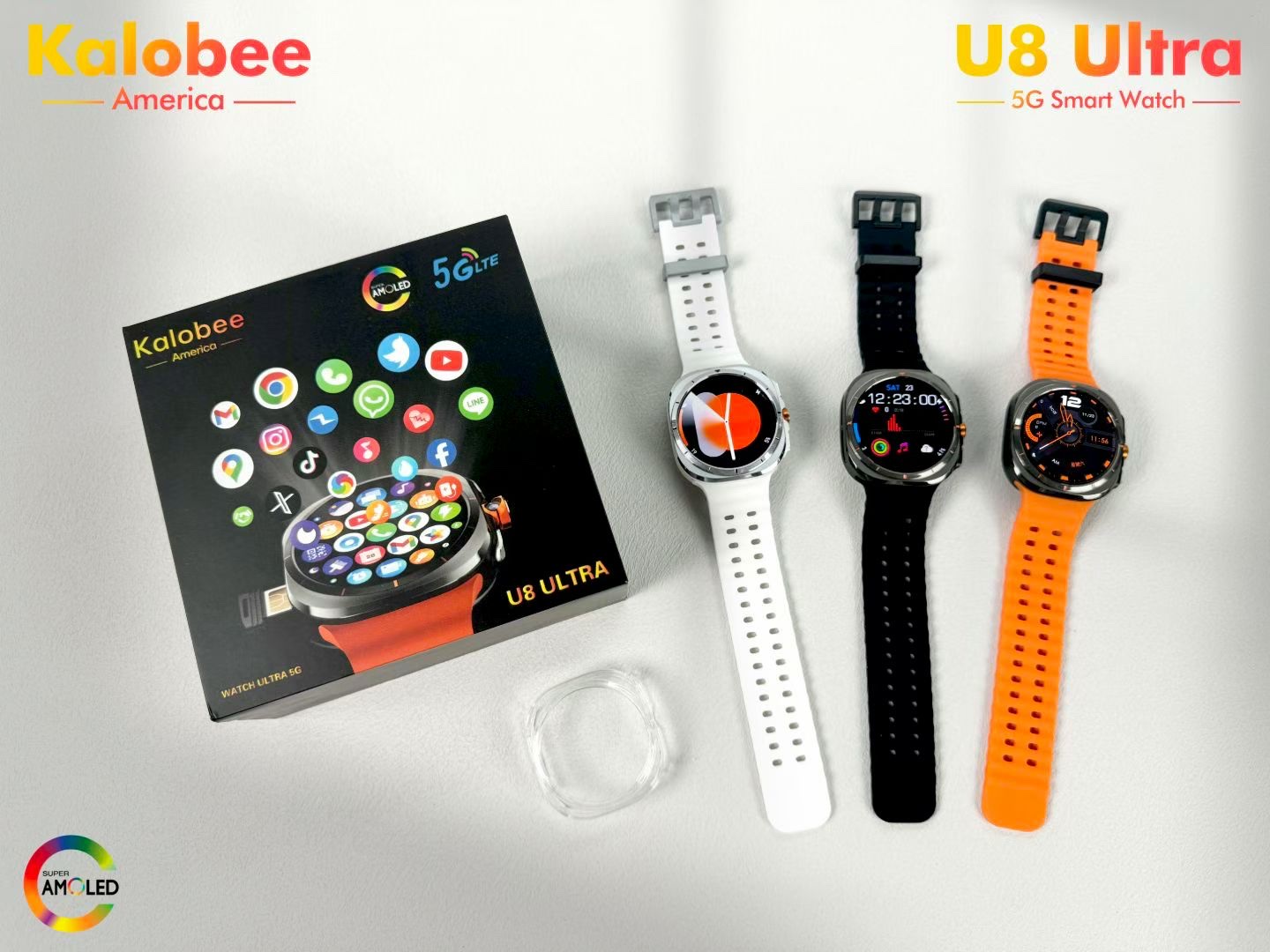 U8 Ultra high-quality SIM card-compatible men's smartwatch for making and receiving calls, heart rate, blood oxygen, sleep monitoring, and sports monitoring, waterproof smartwatch Item Picture