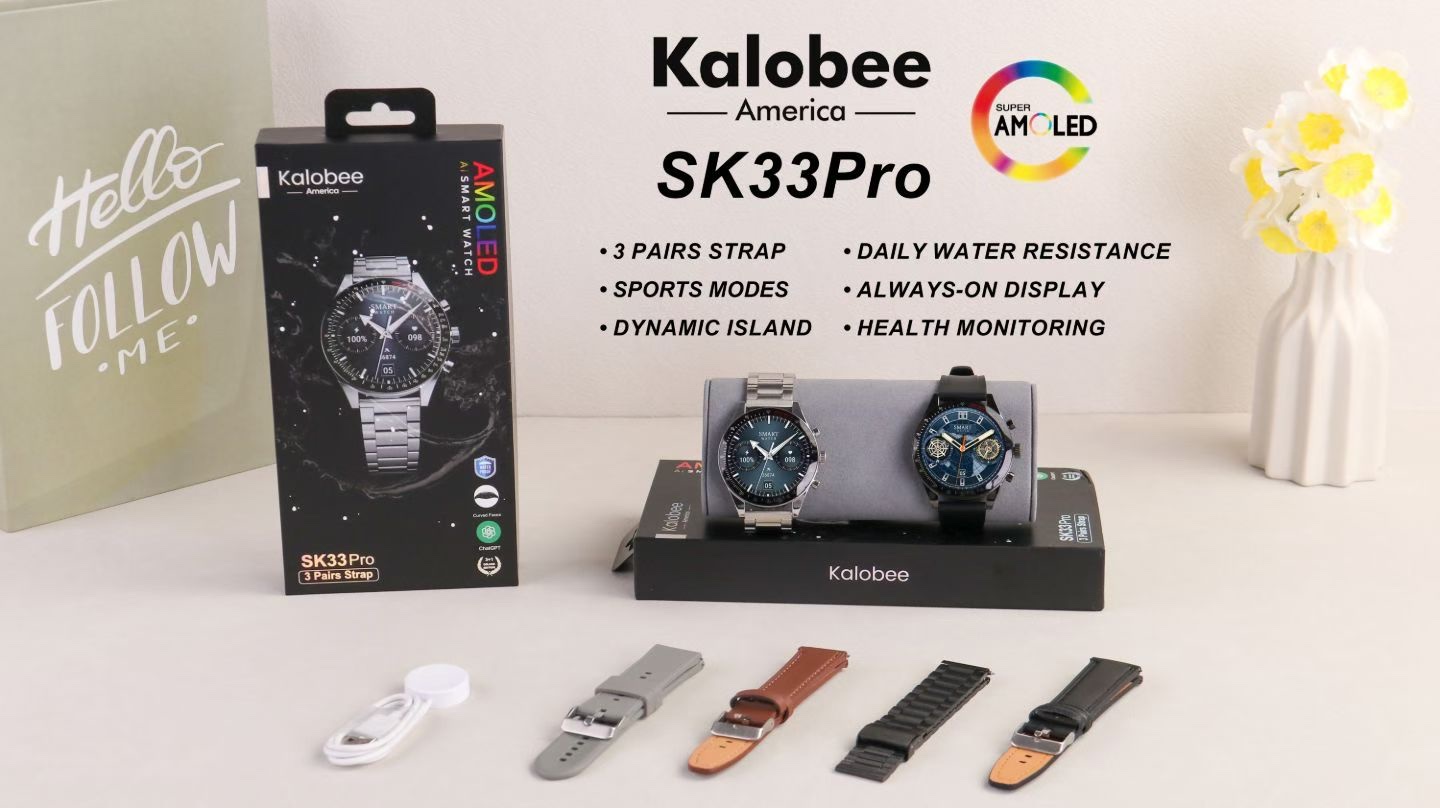 SK33 Pro 高品质 男款智能手表 接打电话 测心率 血氧 睡眠监测 运动监测 防水智能手表
