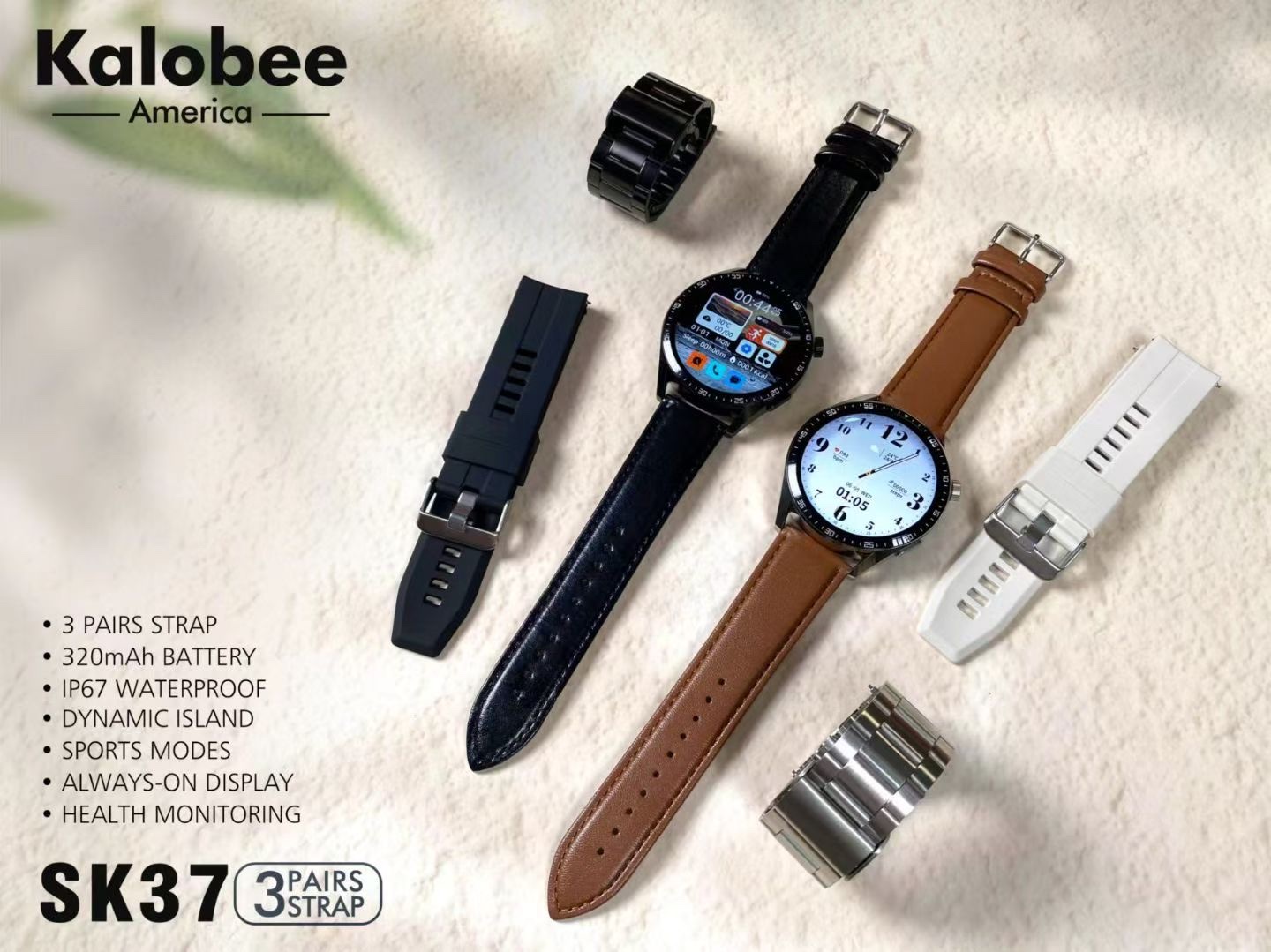 SK37 high-quality men's smartwatch for making and receiving calls, heart rate, blood oxygen, sleep monitoring, sports monitoring, waterproof smartwatch details Picture