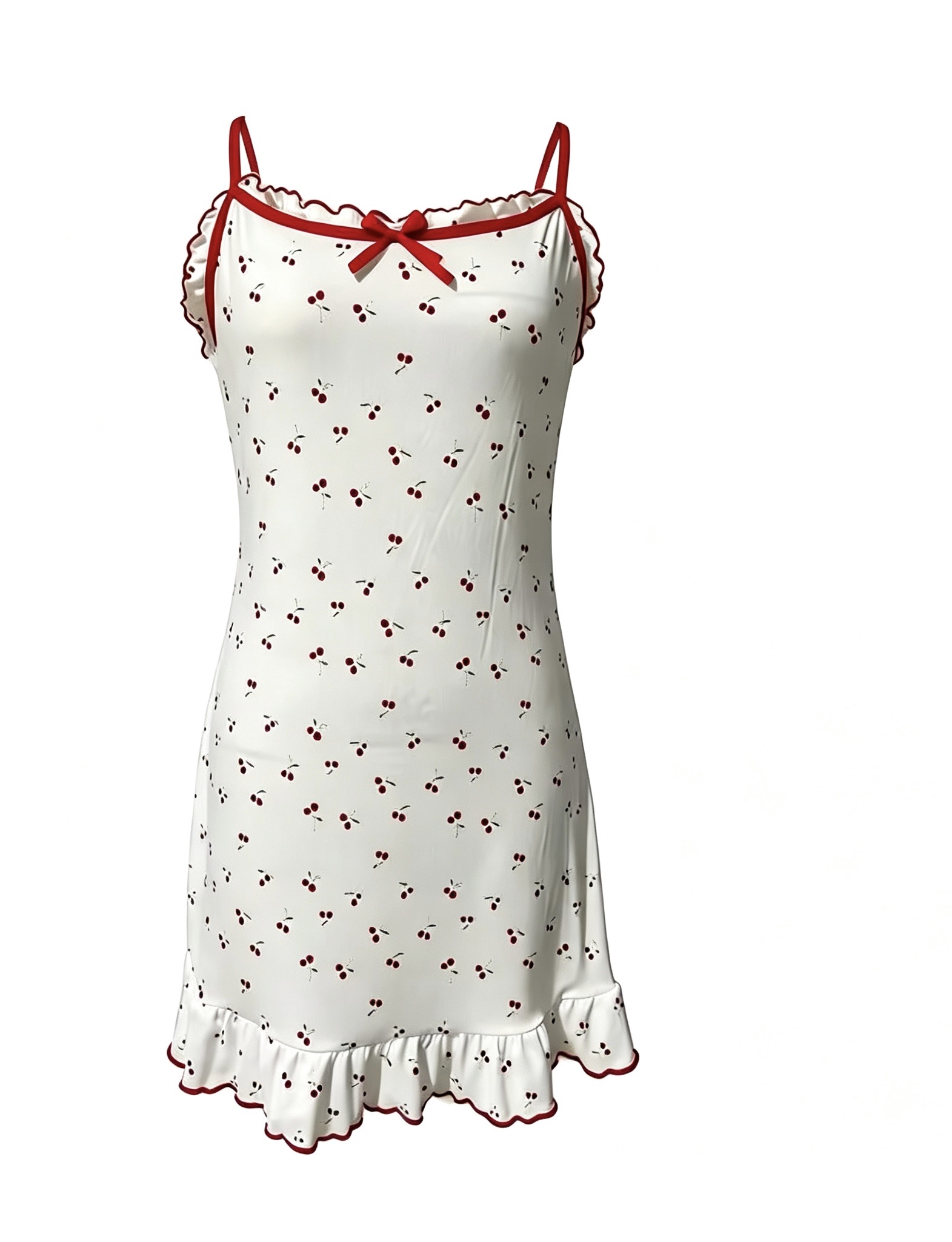 Ladies' spaghetti-strap pajamas with lace edges, butterfly ice silk home wear and sleeping skirts Application Scenario