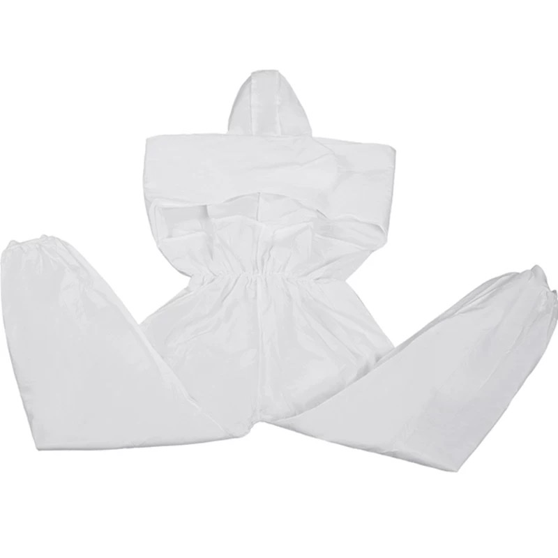 Strong protective multi-purpose one-piece protective suit, white acid and alkali resistant spray-painted work clothes for chemical laboratories detail image 5