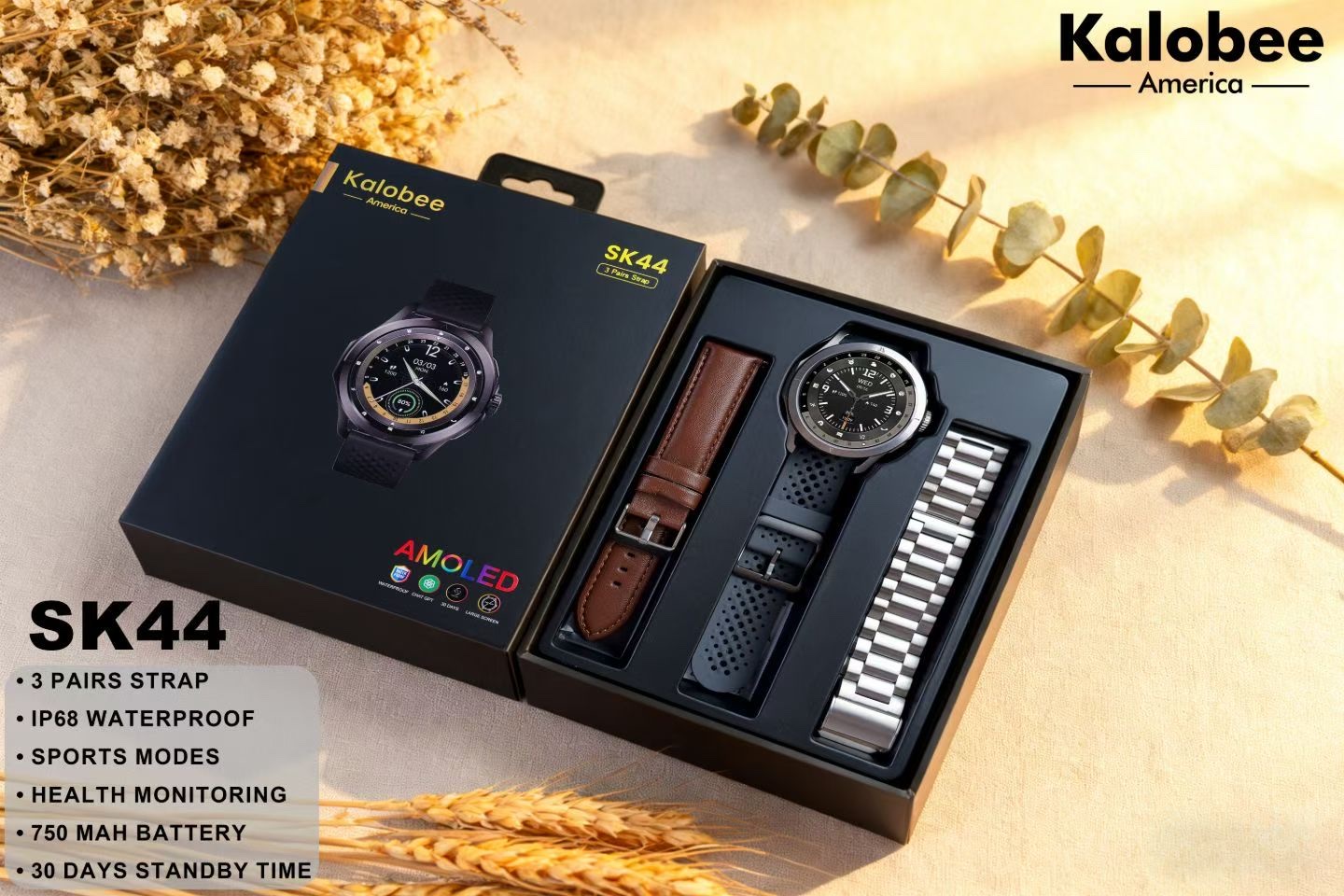 SK44 high-quality men's smartwatch for making and receiving calls, heart rate, blood oxygen, sleep monitoring, sports monitoring, and water resistance detail image 2