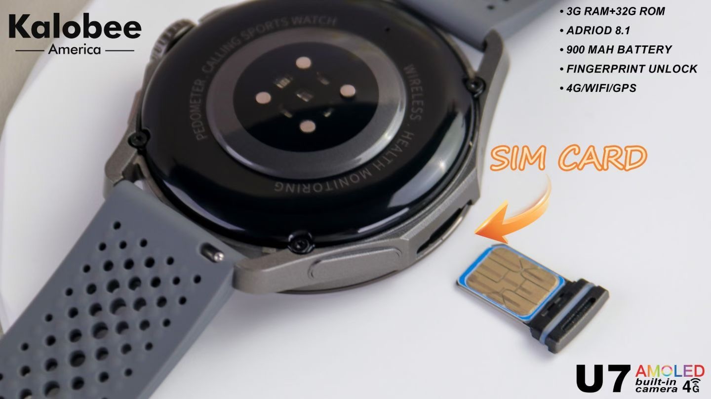 U7 high-quality SIM card-inserting men's smartwatch, capable of making and receiving calls, measuring heart rate, blood oxygen, sleep monitoring, and sports monitoring, waterproof smartwatch details Picture