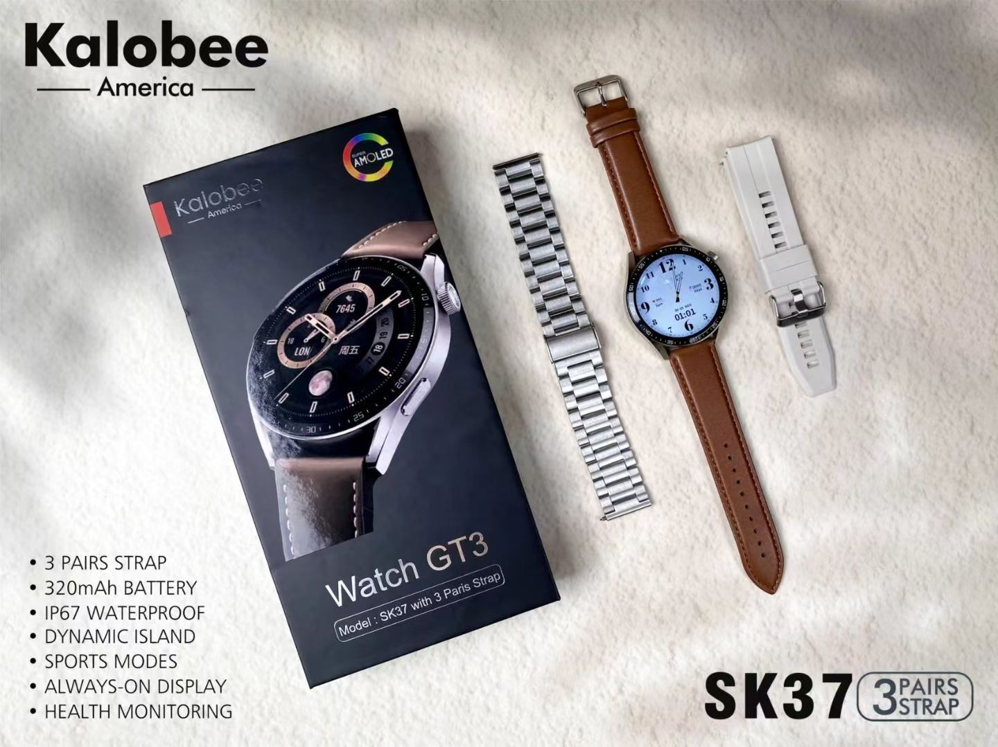SK37 high-quality men's smartwatch for making and receiving calls, heart rate, blood oxygen, sleep monitoring, sports monitoring, waterproof smartwatch detail image 3
