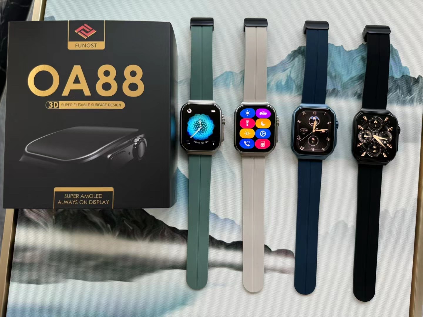 OA88  高品质 男款智能手表 接打电话 测心率 血氧 睡眠监测 运动监测 防水智能手表