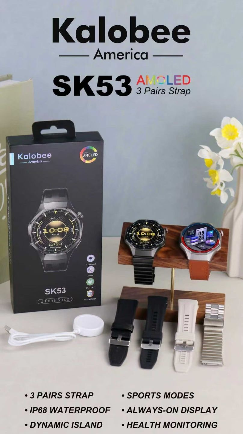 SK53  高品质 男款智能手表 接打电话 测心率 血氧 睡眠监测 运动监测 防水智能手表详情图9