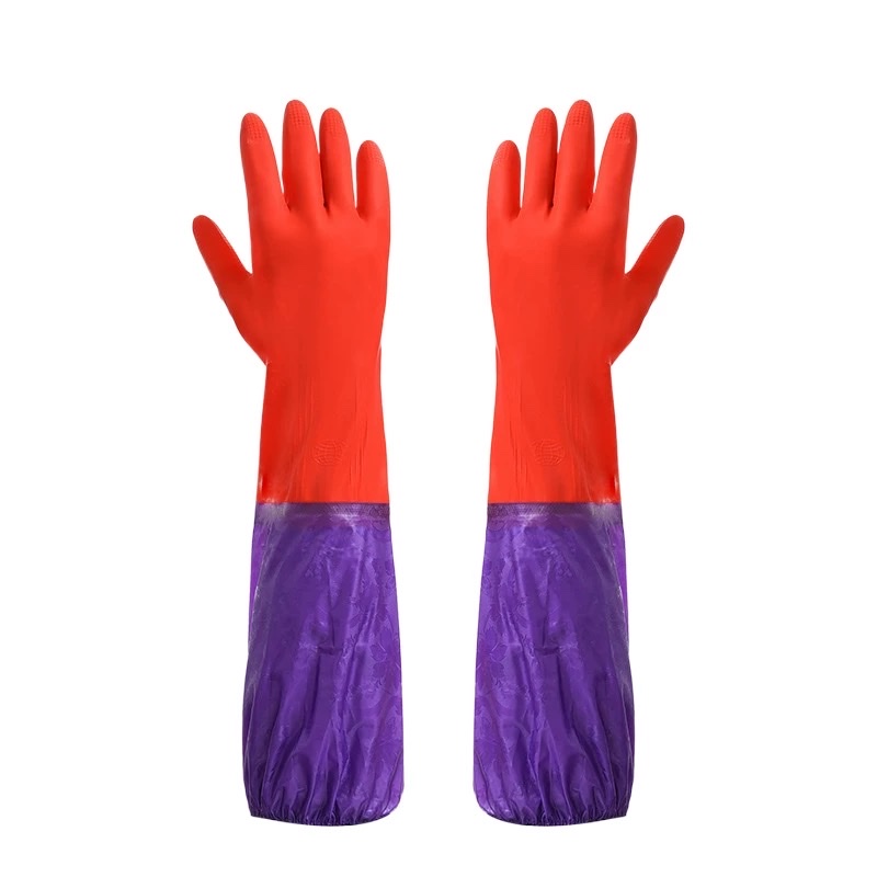 Latex thickened household gloves, warm and waterproof, rubber for washing dishes and clothes, kitchen cleaning in winter detail image 5