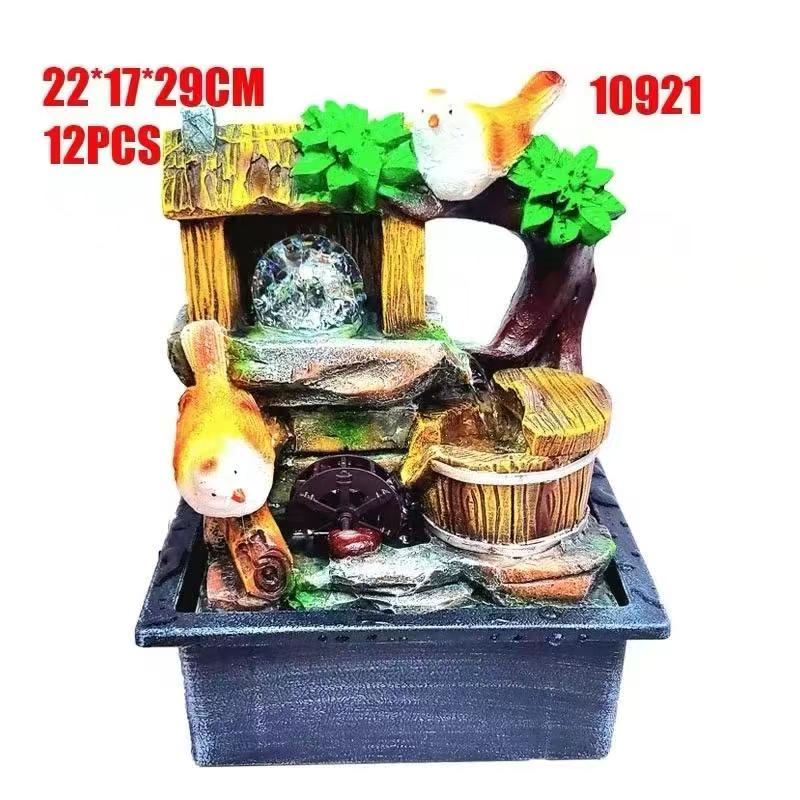 Resin water flow bonsai, home gift, humidifying water wheel, crystal ball, water flow effect, factory direct sales, feng shui items details Picture