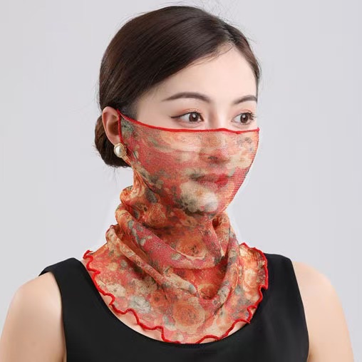 Summer sun protection masks, female neck protectors, popular neck protectors, ear-hanging veils, neck wraps, UV protection thin styles, trendy