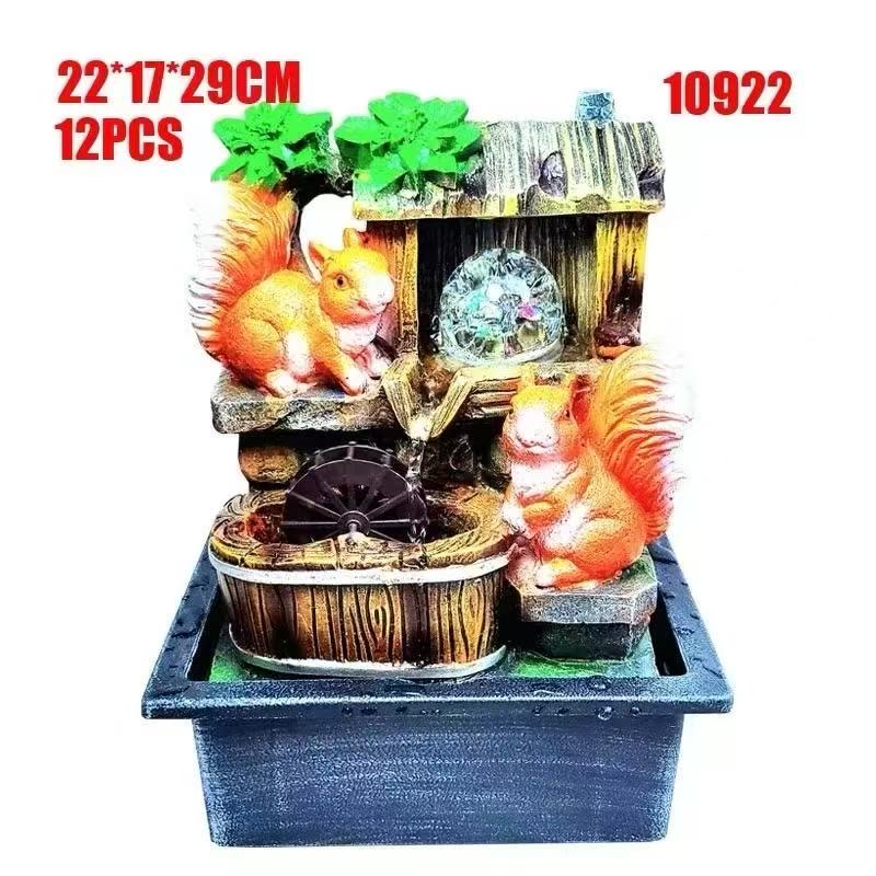 Resin water flow bonsai, home gift, humidifying water wheel, crystal ball, water flow effect, factory direct sales, feng shui items Specification image
