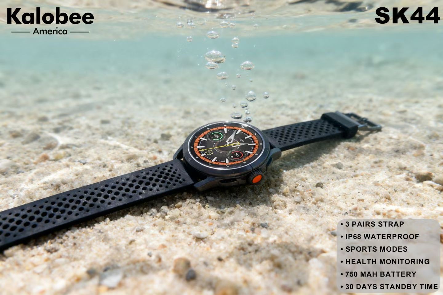 SK44 high-quality men's smartwatch for making and receiving calls, heart rate, blood oxygen, sleep monitoring, sports monitoring, and water resistance Item Picture