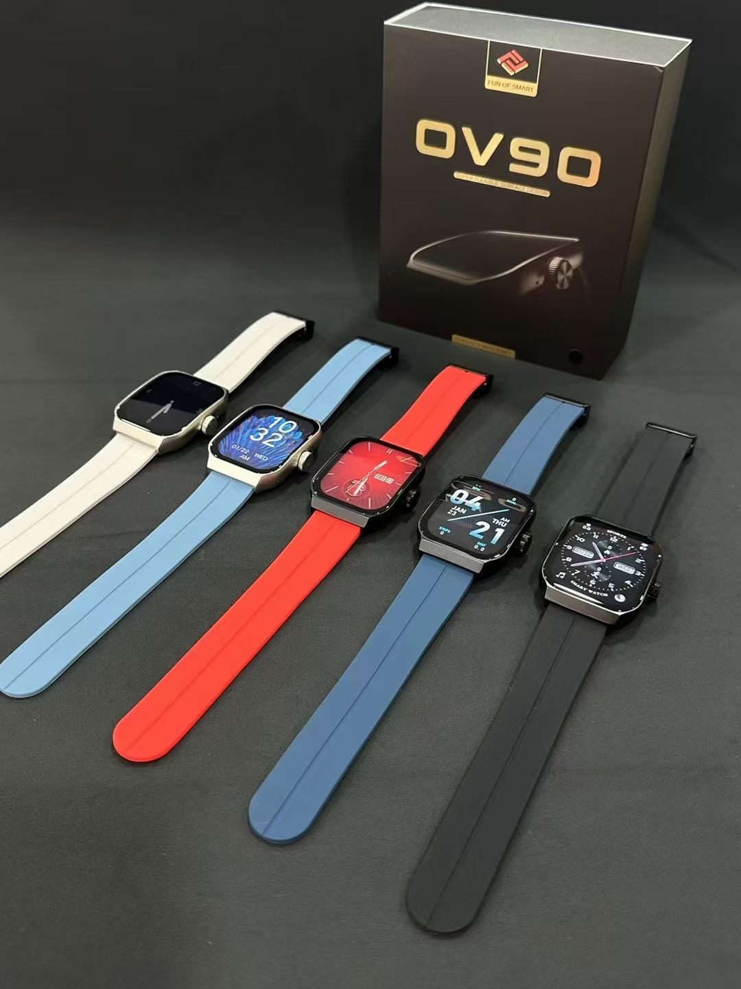 OV90 高品质 男款智能手表 接打电话 测心率 血氧 睡眠监测 运动监测 防水智能手表