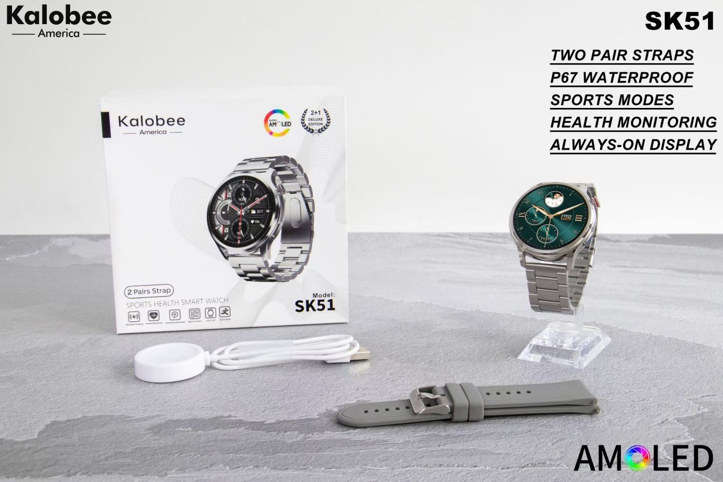 SK51 high-quality men's smartwatch for making and receiving calls, heart rate, blood oxygen, sleep monitoring, sports monitoring, waterproof smartwatch Item Picture