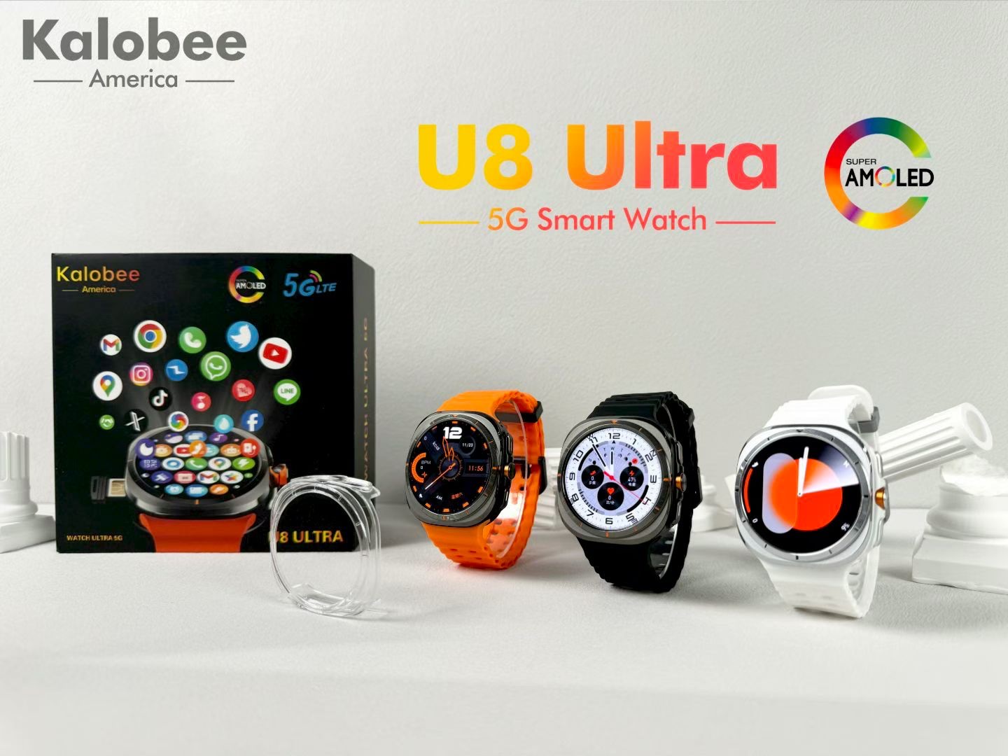 U8 Ultra high-quality SIM card-compatible men's smartwatch for making and receiving calls, heart rate, blood oxygen, sleep monitoring, and sports monitoring, waterproof smartwatch detail image 2