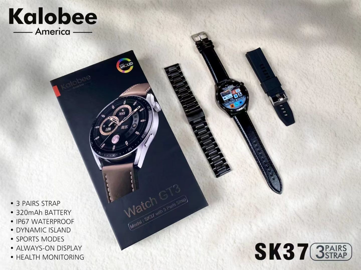 SK37 high-quality men's smartwatch for making and receiving calls, heart rate, blood oxygen, sleep monitoring, sports monitoring, waterproof smartwatch