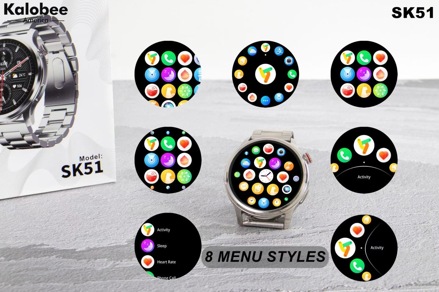 SK51 high-quality men's smartwatch for making and receiving calls, heart rate, blood oxygen, sleep monitoring, sports monitoring, waterproof smartwatch details Picture
