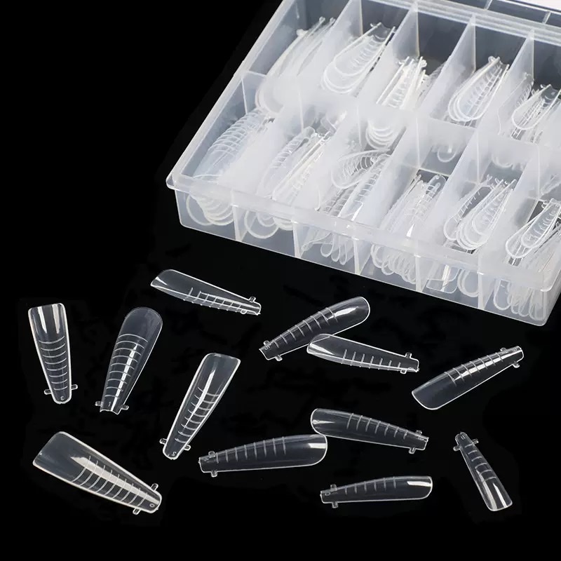 Nail art nail plate crystal nail mold crystal extension nail mold rapid light therapy 120 pieces box set with scale