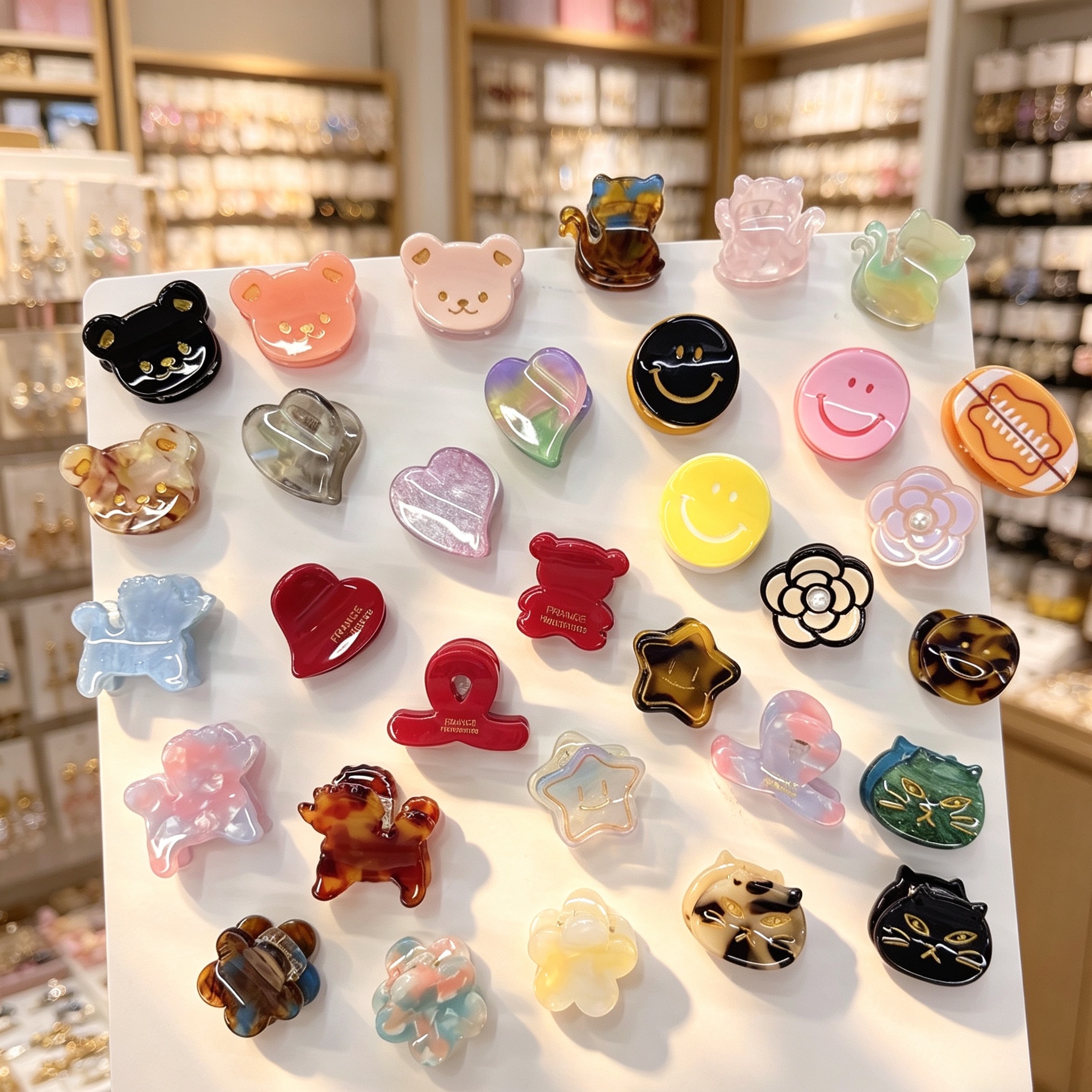 New Japanese and Korean fashion acetic acid small claw card accessories in the boutique store, trendy hair clips, personalized headwear, women's claw clips