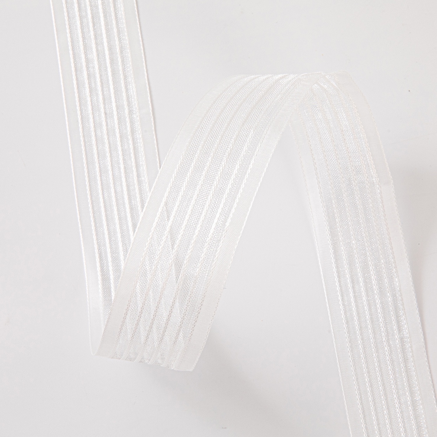 2.5cm wide edge snow gauze with transparent colored stripes gift packaging floral bow ribbon material detail image 9