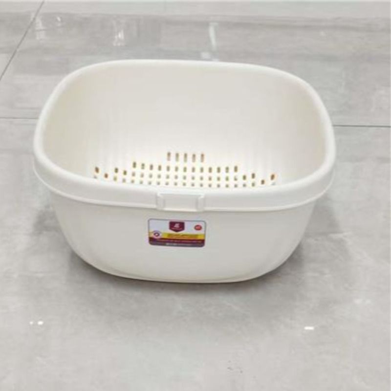 白色塑料沥水篮主体洗菜盆沥水篮洗菜篮塑料天鹅跨境厨房用品