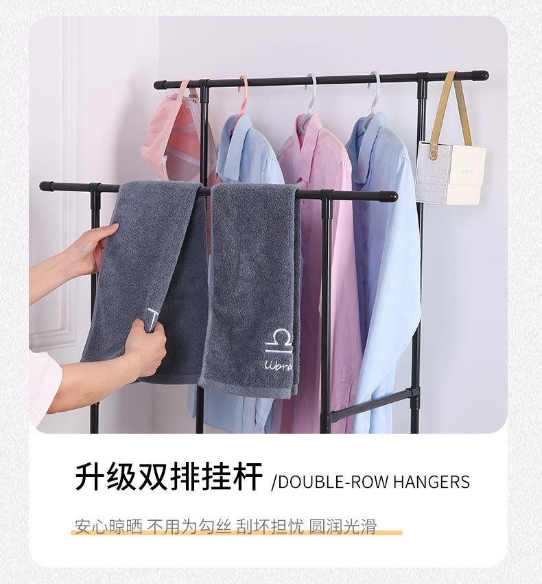 Simple floor-standing bedroom shoe and hat integrated double-pole wheeled clothes drying rack, multi-layer storage clothes and hat rack detail image 5